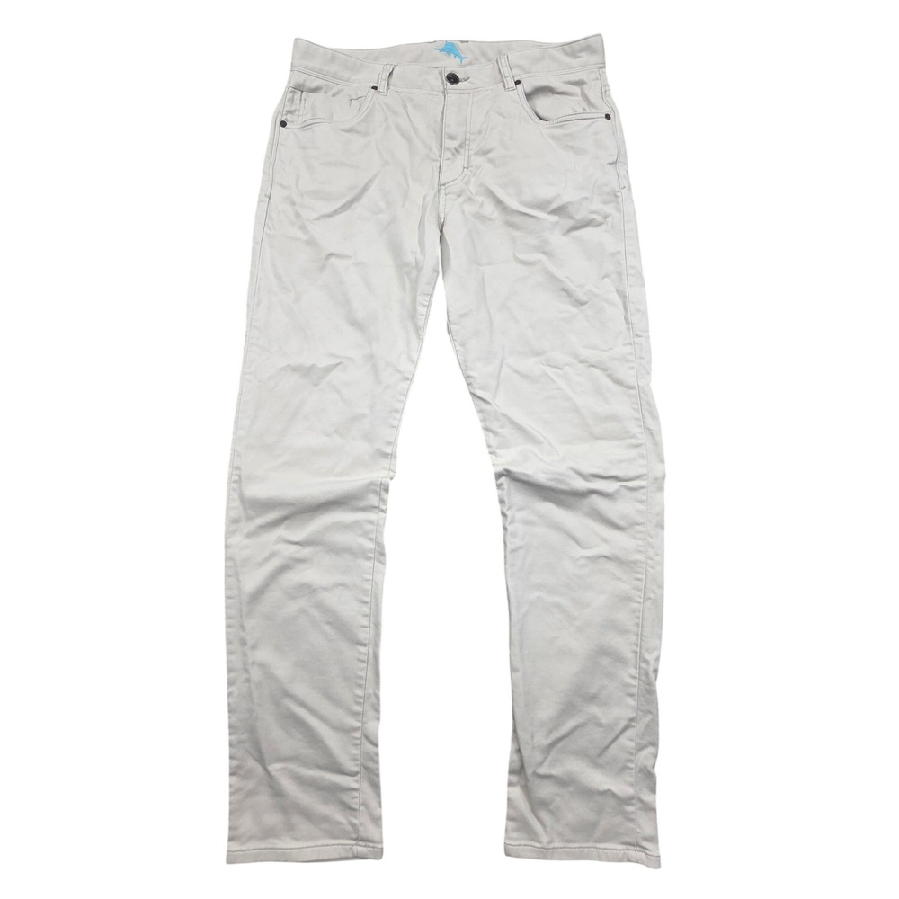 Tommy Bahama Harbor Point 5 Pocket Pants Mens 36x34 Khaki Straight Leg Stretch